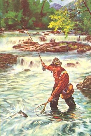 Fly Fisher with Net