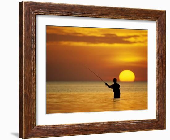 Fly Fisherman in the Florida Keys, Florida, USA-null-Framed Photographic Print