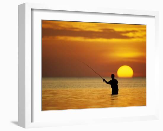 Fly Fisherman in the Florida Keys, Florida, USA-null-Framed Photographic Print