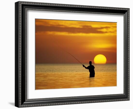 Fly Fisherman in the Florida Keys, Florida, USA-null-Framed Photographic Print