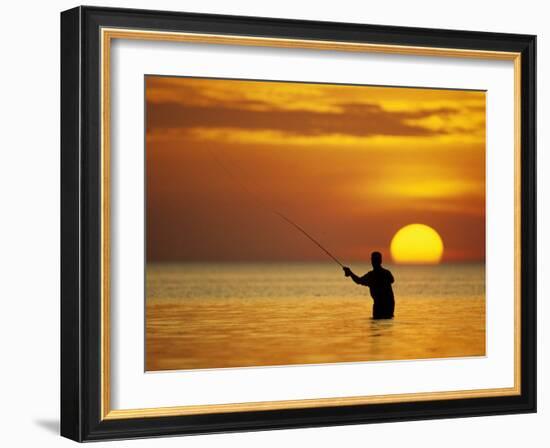 Fly Fisherman in the Florida Keys, Florida, USA-null-Framed Photographic Print