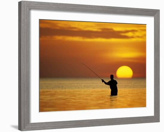 Fly Fisherman in the Florida Keys, Florida, USA-null-Framed Photographic Print