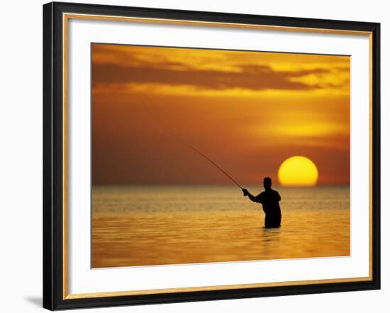 Fly Fisherman in the Florida Keys, Florida, USA-null-Framed Photographic Print