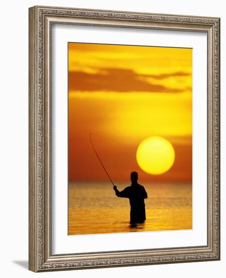 Fly Fisherman in the Florida Keys, Florida, USA-null-Framed Photographic Print