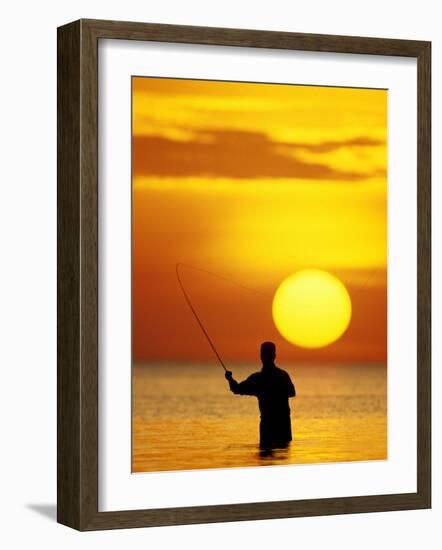 Fly Fisherman in the Florida Keys, Florida, USA-null-Framed Photographic Print