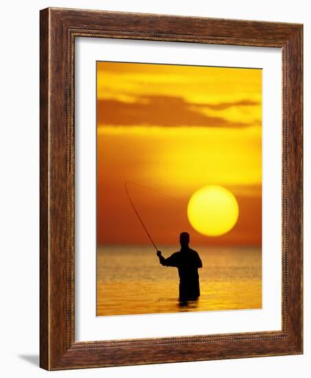 Fly Fisherman in the Florida Keys, Florida, USA-null-Framed Photographic Print