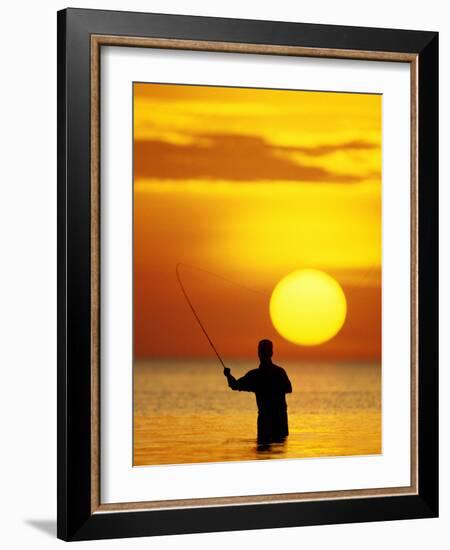 Fly Fisherman in the Florida Keys, Florida, USA-null-Framed Photographic Print