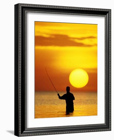 Fly Fisherman in the Florida Keys, Florida, USA-null-Framed Photographic Print