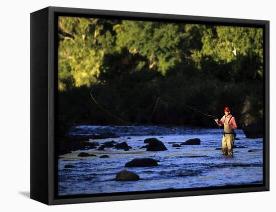 Fly Fisherman-null-Framed Premier Image Canvas