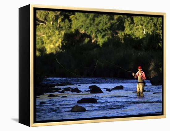 Fly Fisherman-null-Framed Premier Image Canvas