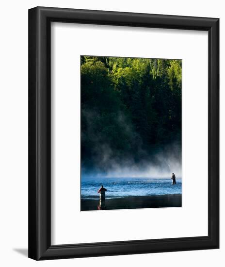 Fly-Fishing in Early Morning Mist on the Androscoggin River, Errol, New Hampshire, USA-Jerry & Marcy Monkman-Framed Photographic Print