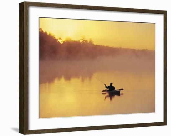 Fly-fishing in Lake Muskoka, Ontario-Henry Georgi-Framed Photographic Print