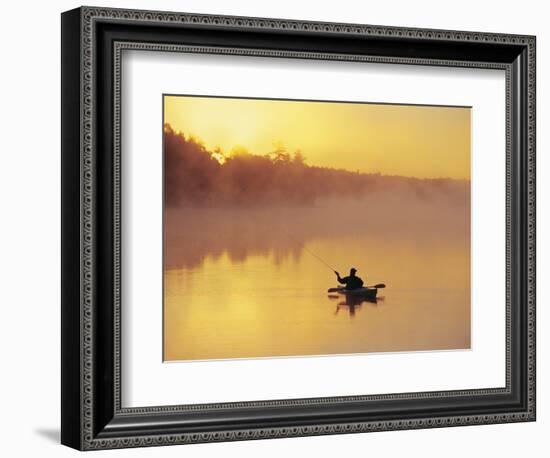 Fly-fishing in Lake Muskoka, Ontario-Henry Georgi-Framed Photographic Print