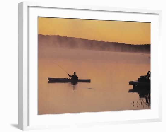 Fly-fishing in Lake Muskoka-Henry Georgi-Framed Photographic Print