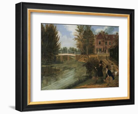 Fly Fishing in the River Lee Near the Ferry Boat Inn-James Pollard-Framed Giclee Print