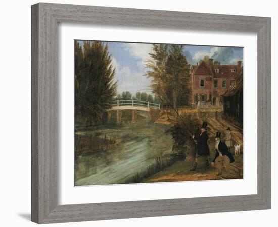 Fly Fishing in the River Lee Near the Ferry Boat Inn-James Pollard-Framed Giclee Print