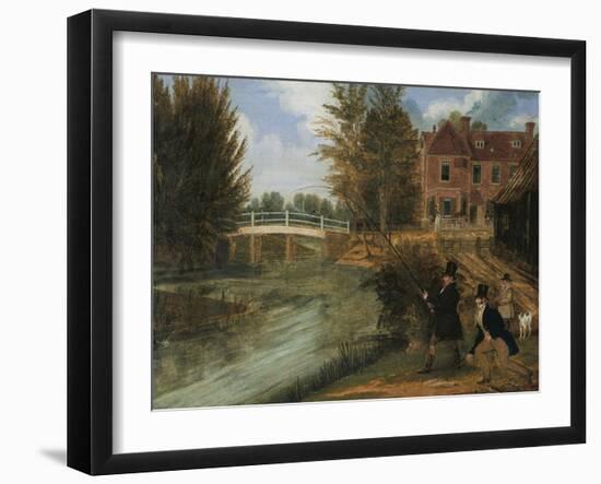 Fly Fishing in the River Lee Near the Ferry Boat Inn-James Pollard-Framed Giclee Print