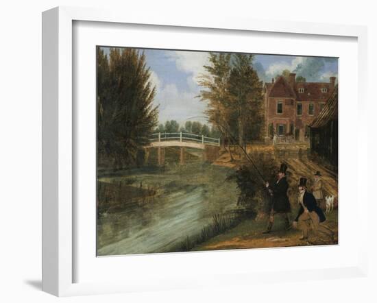 Fly Fishing in the River Lee Near the Ferry Boat Inn-James Pollard-Framed Giclee Print