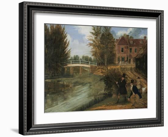 Fly Fishing in the River Lee Near the Ferry Boat Inn-James Pollard-Framed Giclee Print