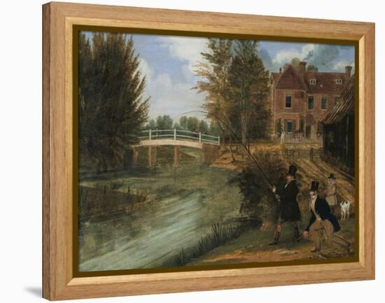 Fly Fishing in the River Lee Near the Ferry Boat Inn-James Pollard-Framed Premier Image Canvas