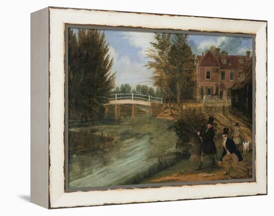 Fly Fishing in the River Lee Near the Ferry Boat Inn-James Pollard-Framed Premier Image Canvas