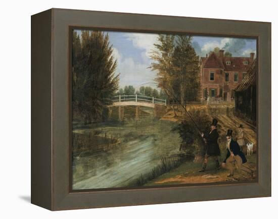 Fly Fishing in the River Lee Near the Ferry Boat Inn-James Pollard-Framed Premier Image Canvas