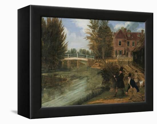 Fly Fishing in the River Lee Near the Ferry Boat Inn-James Pollard-Framed Premier Image Canvas