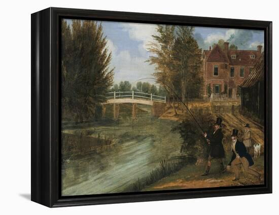 Fly Fishing in the River Lee Near the Ferry Boat Inn-James Pollard-Framed Premier Image Canvas
