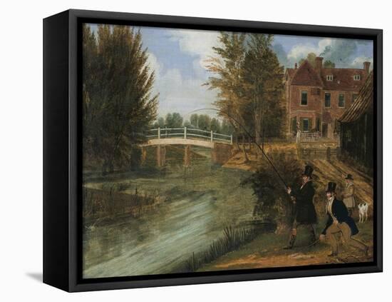 Fly Fishing in the River Lee Near the Ferry Boat Inn-James Pollard-Framed Premier Image Canvas