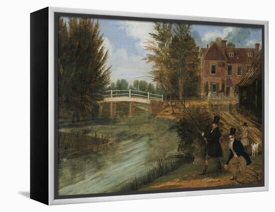 Fly Fishing in the River Lee Near the Ferry Boat Inn-James Pollard-Framed Premier Image Canvas