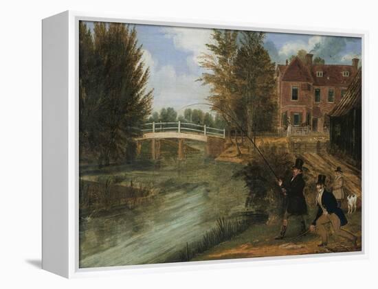 Fly Fishing in the River Lee Near the Ferry Boat Inn-James Pollard-Framed Premier Image Canvas