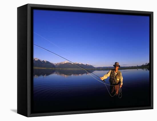 Fly Fishing on Ninepipes National Wildlife Refuge, Mission Valley, Montana, USA-Chuck Haney-Framed Premier Image Canvas
