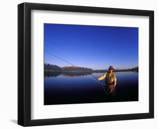 Fly Fishing on Ninepipes National Wildlife Refuge, Mission Valley, Montana, USA-Chuck Haney-Framed Photographic Print