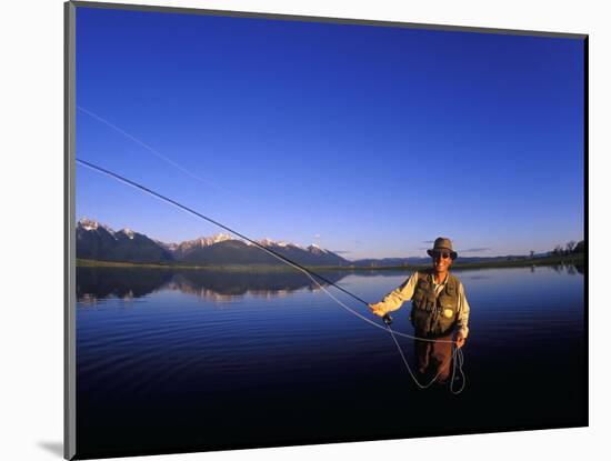 Fly Fishing on Ninepipes National Wildlife Refuge, Mission Valley, Montana, USA-Chuck Haney-Mounted Photographic Print