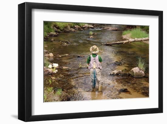 Fly Fishing on the Creek-null-Framed Art Print