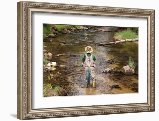 Fly Fishing on the Creek-null-Framed Art Print