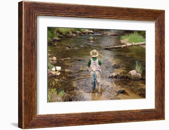 Fly Fishing on the Creek-null-Framed Art Print