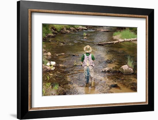 Fly Fishing on the Creek-null-Framed Art Print