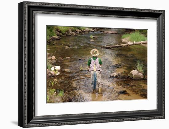 Fly Fishing on the Creek-null-Framed Art Print