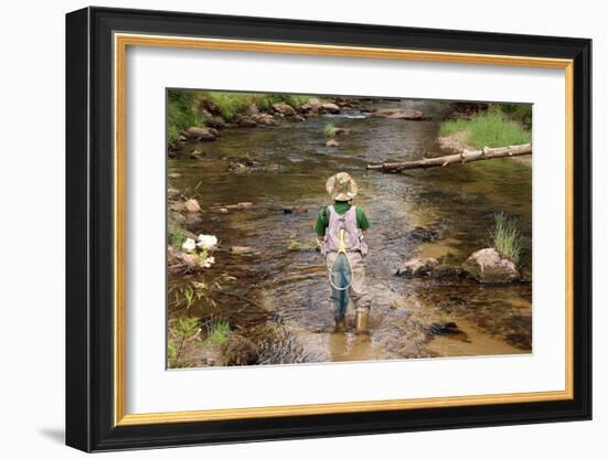 Fly Fishing on the Creek-null-Framed Art Print
