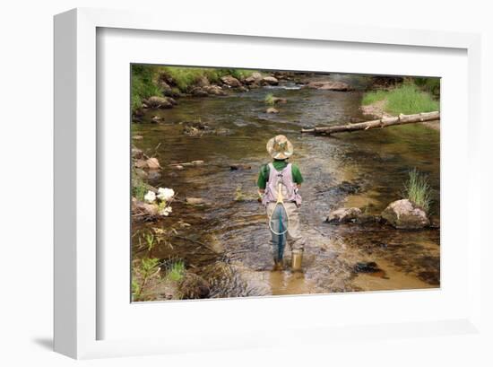 Fly Fishing on the Creek-null-Framed Art Print