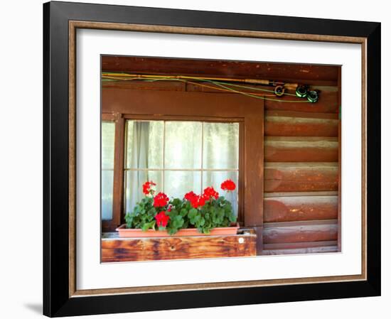 Fly Fishing Rods on Cabin Wall, Lake City, Colorado, USA-Janell Davidson-Framed Photographic Print