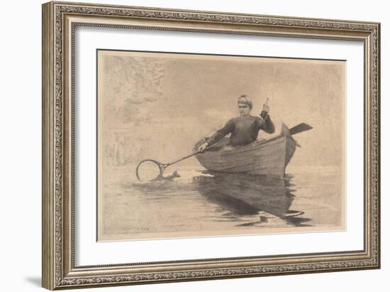 Fly Fishing, Saranac Lake, 1889-Winslow Homer-Framed Giclee Print