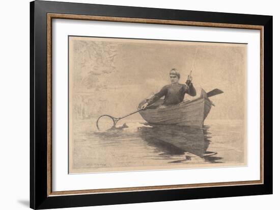 Fly Fishing, Saranac Lake, 1889-Winslow Homer-Framed Giclee Print