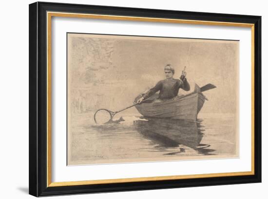 Fly Fishing, Saranac Lake, 1889-Winslow Homer-Framed Giclee Print