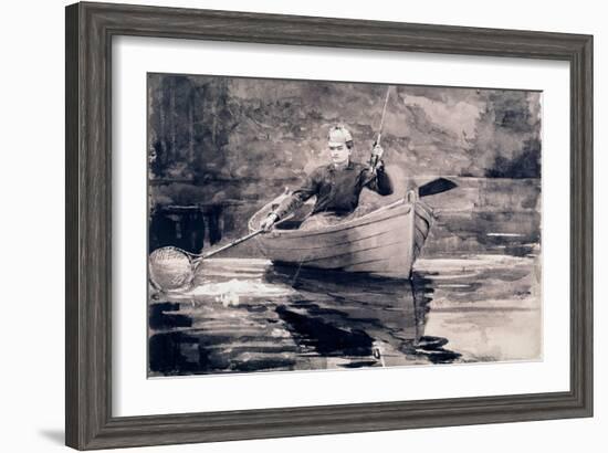 Fly Fishing, Saranac-Winslow Homer-Framed Giclee Print