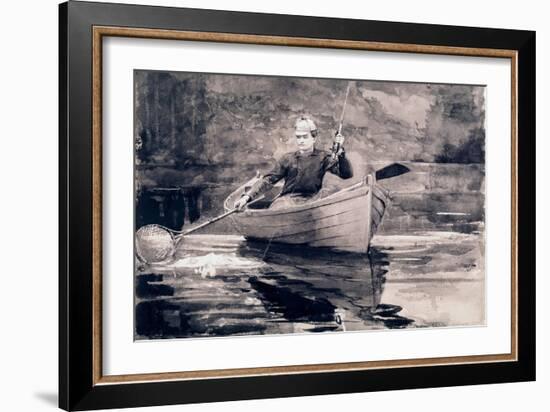 Fly Fishing, Saranac-Winslow Homer-Framed Giclee Print