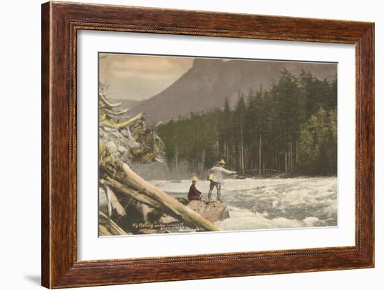 Fly Fishing, Skykomish, Washington-null-Framed Art Print