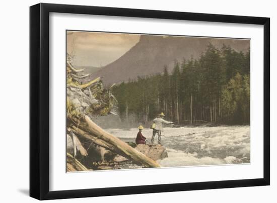 Fly Fishing, Skykomish, Washington-null-Framed Art Print