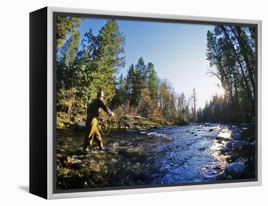 Fly-fishing the Jocko River, Montana, USA-Chuck Haney-Framed Premier Image Canvas